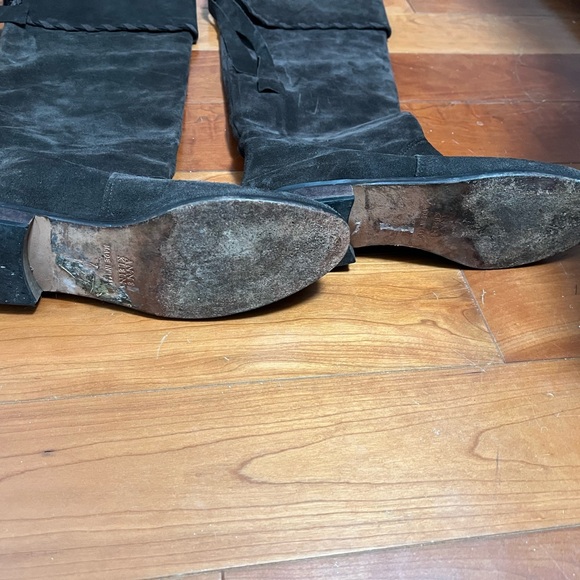 Cole Haan Black Suede Heeled Boots - Picture 2 of 3